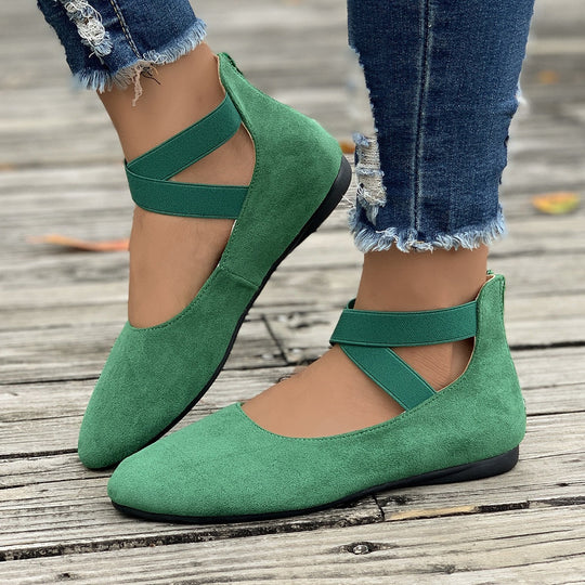 Damen Ballerina mit elastischen Riemen und komfortablem Fußbett Nord Taschen