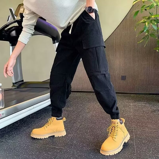 Herren Cargo-Jogginghose aus Cordoptik mit Mehrfach‑Taschen und elastischem Saum Nord Taschen