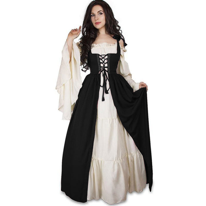 Damen historisches Kleid mit romantischem V-Ausschnitt und voluminösen Ärmeln