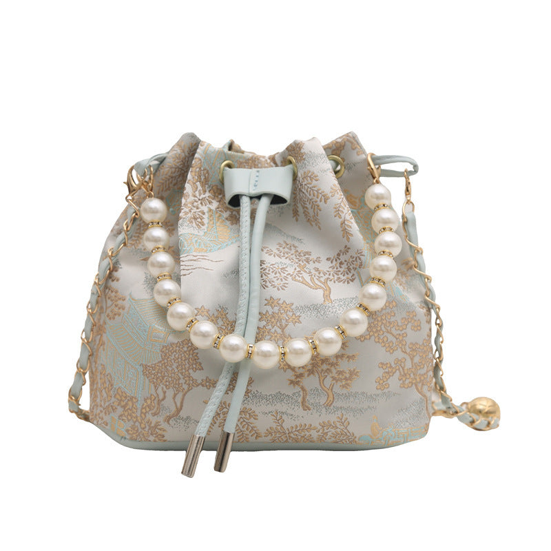 Damen modische Beuteltasche mit floralem Design und Perlenakzenten Nord Taschen