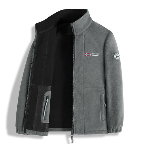 Herren Fleecejacke mit Microfleece-Innenfutter, Stehkragen und Zwei-Wege-Reißverschluss Nord Taschen