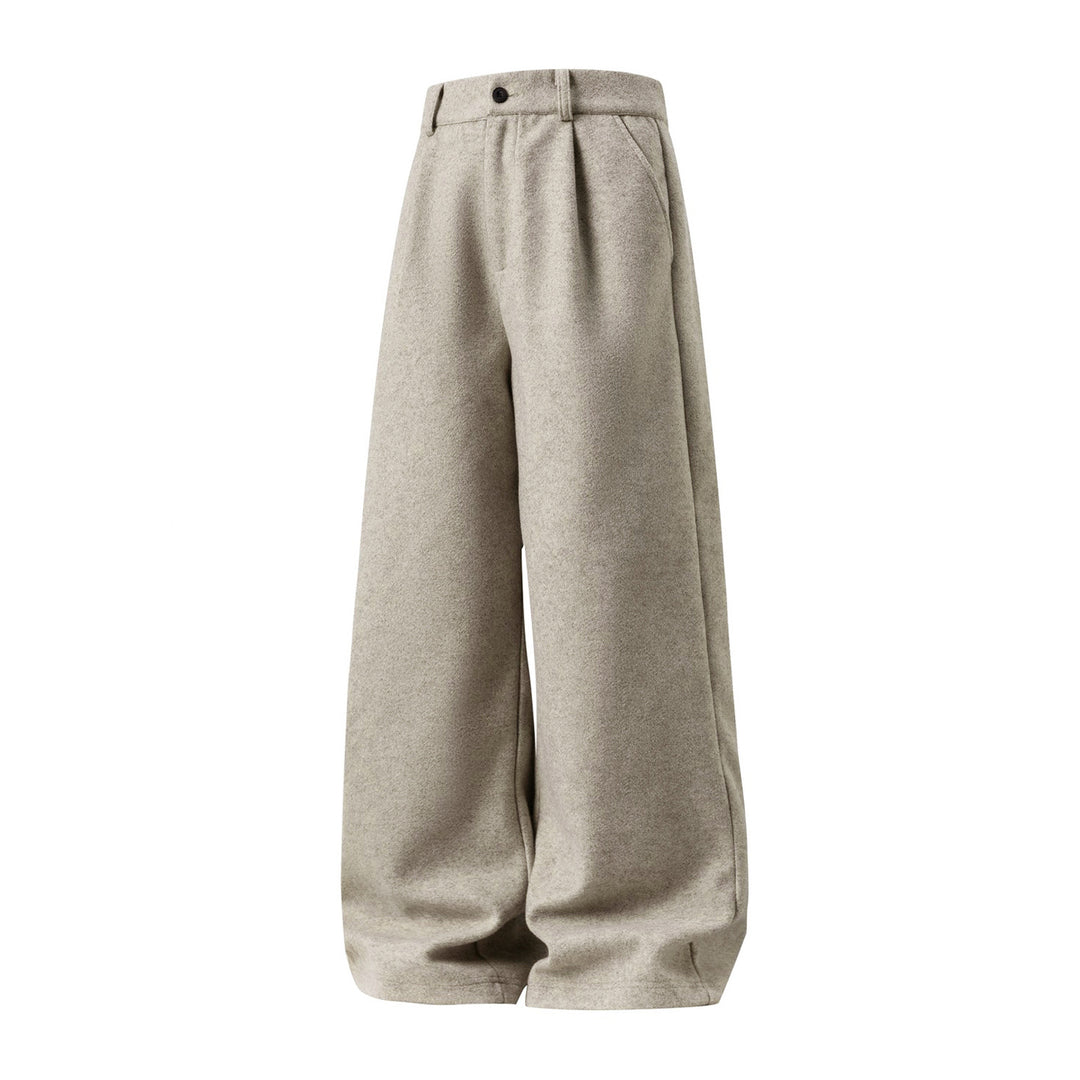 Damen Hochgeschnittene Ballonhose aus Wollmix mit Bundfalten und weiter Silhouette Nord Taschen