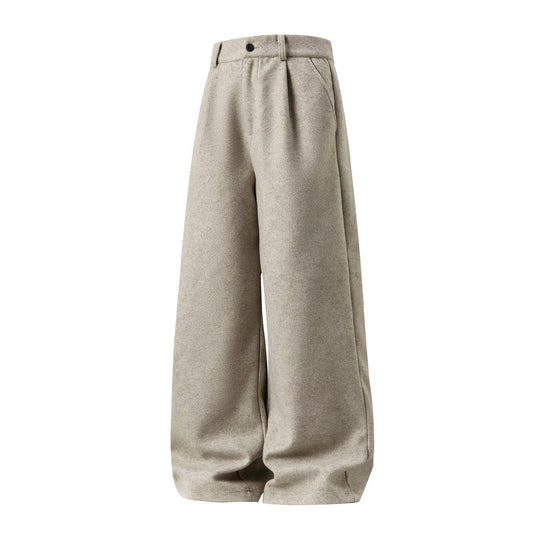 Damen Hochgeschnittene Ballonhose aus Wollmix mit Bundfalten und weiter Silhouette Nord Taschen