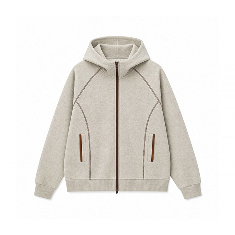 Herren Sportliche Kapuzen-Sweatjacke mit Kontrast-Reißverschluss und ergonomischen Nähten Nord Taschen