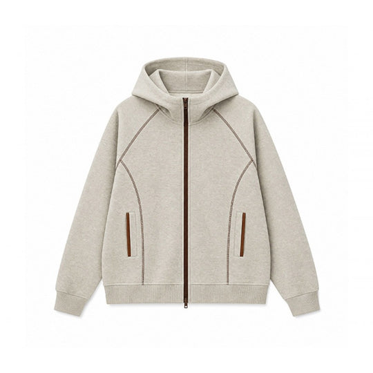 Herren Sportliche Kapuzen-Sweatjacke mit Kontrast-Reißverschluss und ergonomischen Nähten Nord Taschen