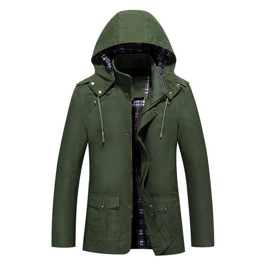 Herren Robuste Parkajacke mit verstellbarer Kapuze Nord Taschen