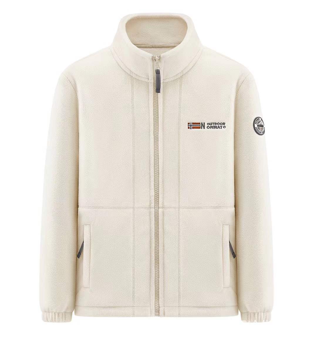 Herren Fleece-Outdoorjacke mit durchgehendem Reißverschluss, Stehkragen und Reißverschlusstaschen Nord Taschen
