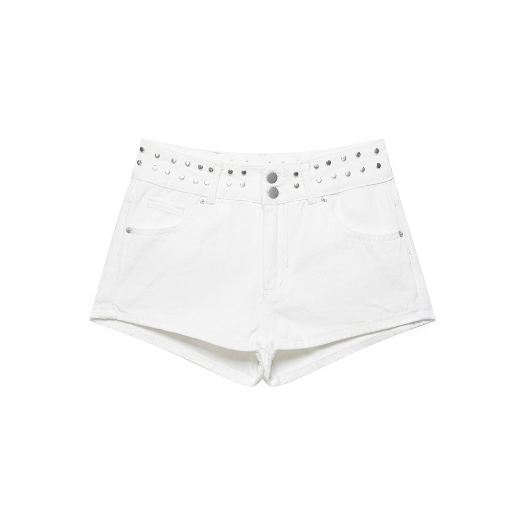 Damen stilvolle Shorts mit metallischen Details und hohem Bund Nord Taschen
