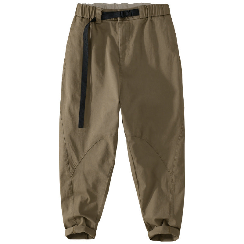 Herren Lässige Tapered‑Cargohose mit elastischem Bund und integriertem Webbing‑Gürtel Nord Taschen