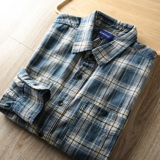 Herren Kariertes Flanellhemd mit Brusttaschen und Regular-Fit Nord Taschen