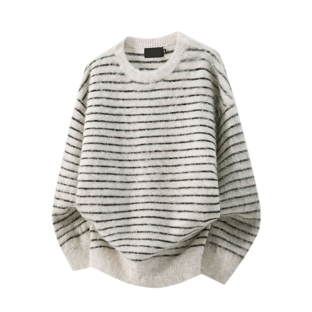 Damen Lässiger Strickpullover mit Streifen Nord Taschen