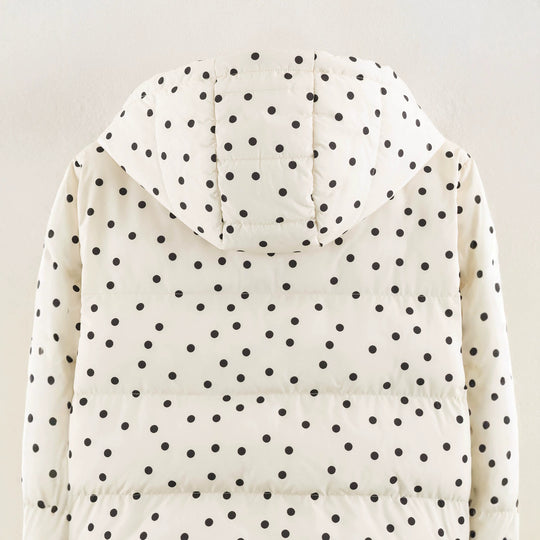 Damen Gepolsterte Cropped Kapuzenjacke mit Punktmuster Nord Taschen