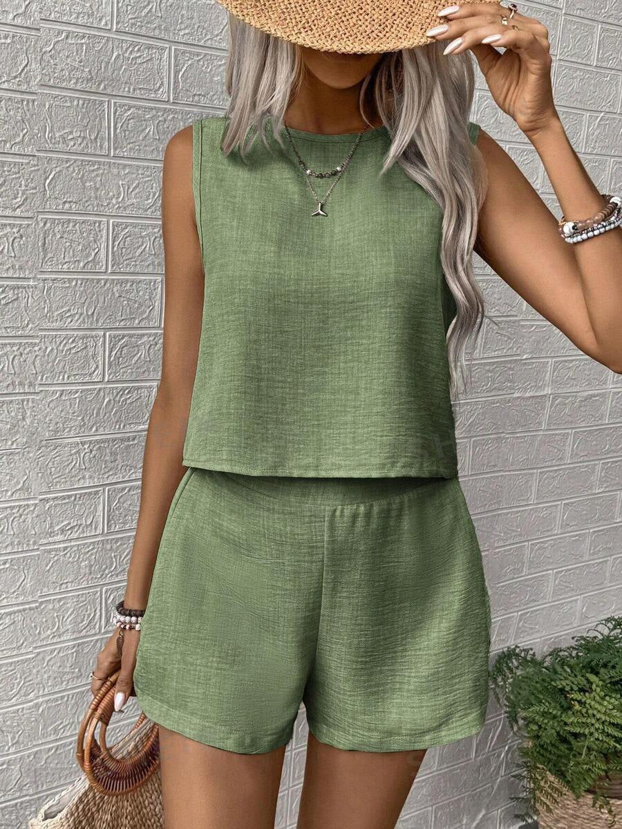 Damen lässiges Sommerliches Twinset aus leichtem Material