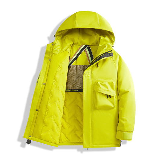 Herren Technischer Utility-Parka mit Kapuze, multifunktionalen Fronttaschen und Thermofutter Nord Taschen