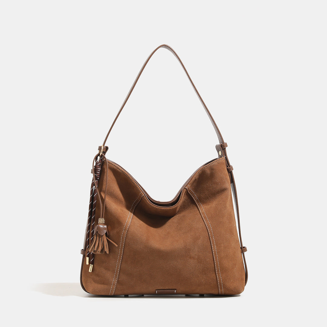 Damen Hobo-Tasche aus hochwertigem Wildleder mit praktischen Innenfächern Nord Taschen