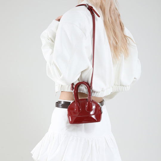 Damen Mini-Handtasche mit elegantem Hochglanz-Finish und abnehmbarem Schulterriemen Nord Taschen