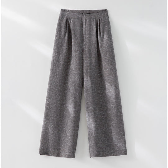 Damen Weite Plissee-Hose mit hohem Elastikbund und Relaxed-Fit Nord Taschen