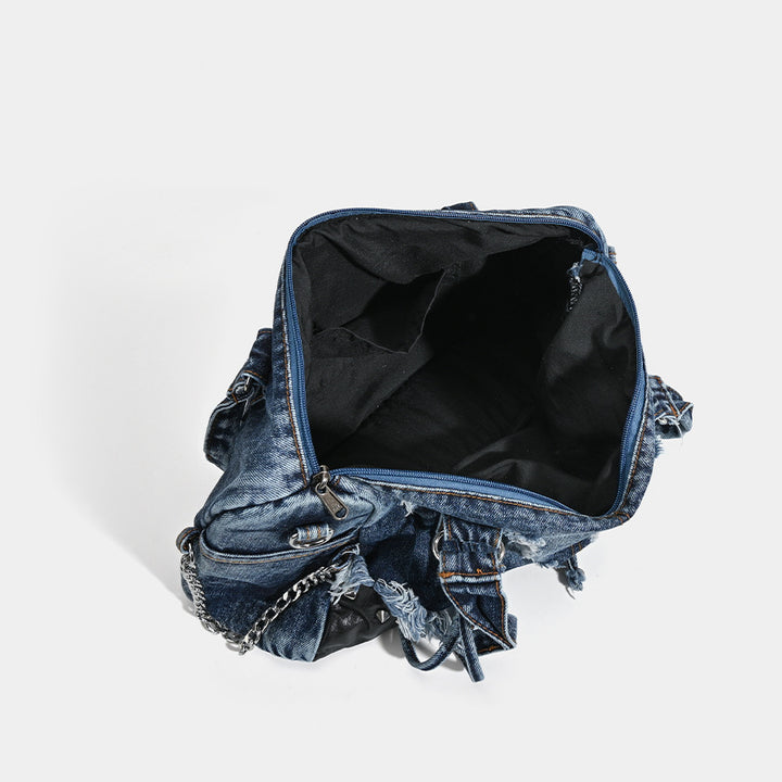 Damen Denim Umhängetasche mit angesagtem Destroyed-Effekt Nord Taschen