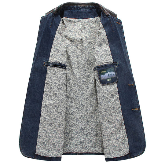 Herren Stilvoller Denim Blazer Nord Taschen