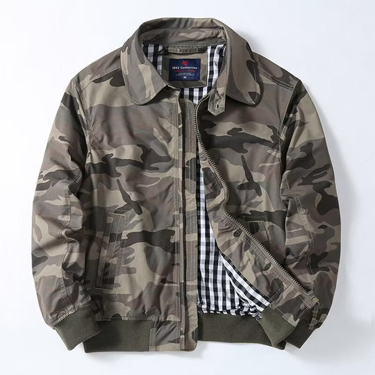 Herren Schlanke Harrington-Jacke im Bomberstil mit Hemdkragen und geripptem Saum Nord Taschen