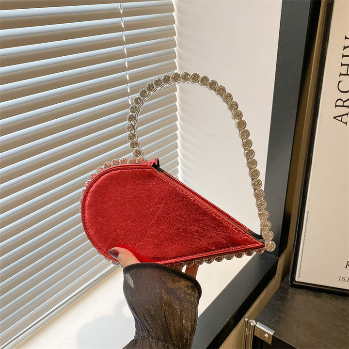 Damen elegante Handtasche mit einzigartigem Herzdesign und funkelndem Tragegriff Nord Taschen