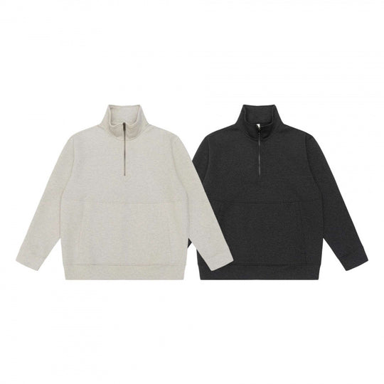 Unisex Oversize-Sweatshirt mit halbem Reißverschluss, Stehkragen und Kängurutasche Nord Taschen