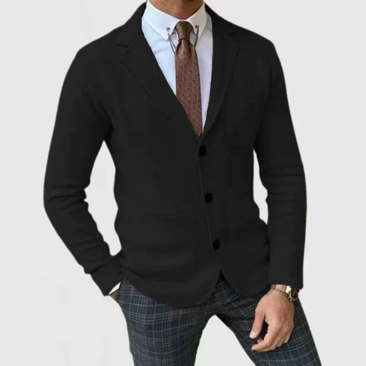 Herren Strickblazer mit großen Taschen und modernem Schnitt