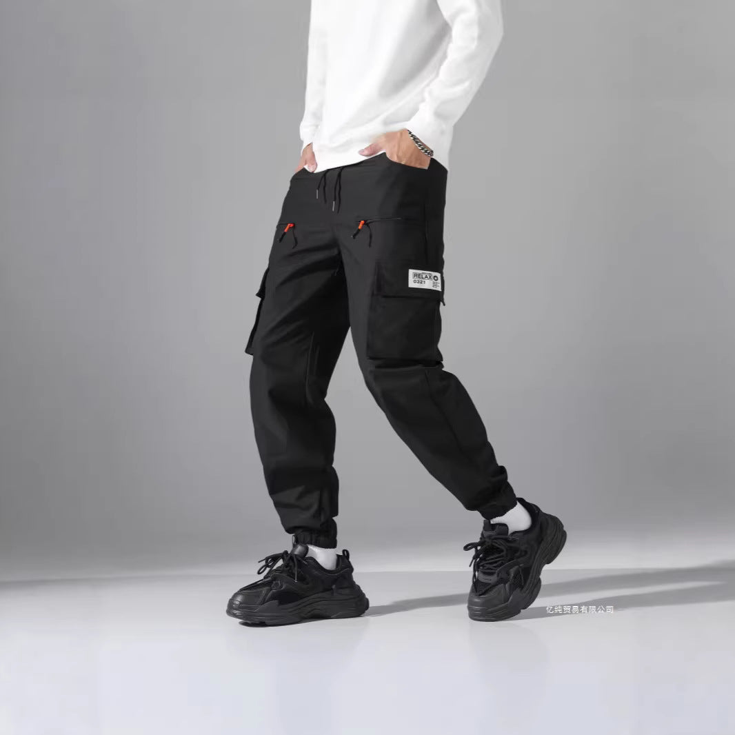Herren Utility-Cargohose im Joggerstil mit elastischem Bund, Multifachtaschen & Reißverschlusstaschen Nord Taschen