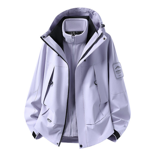Unisex wasserfeste zweilagige Softshell-Regenjacke mit herausnehmbarem Fleecefutter und Kapuze Nord Taschen