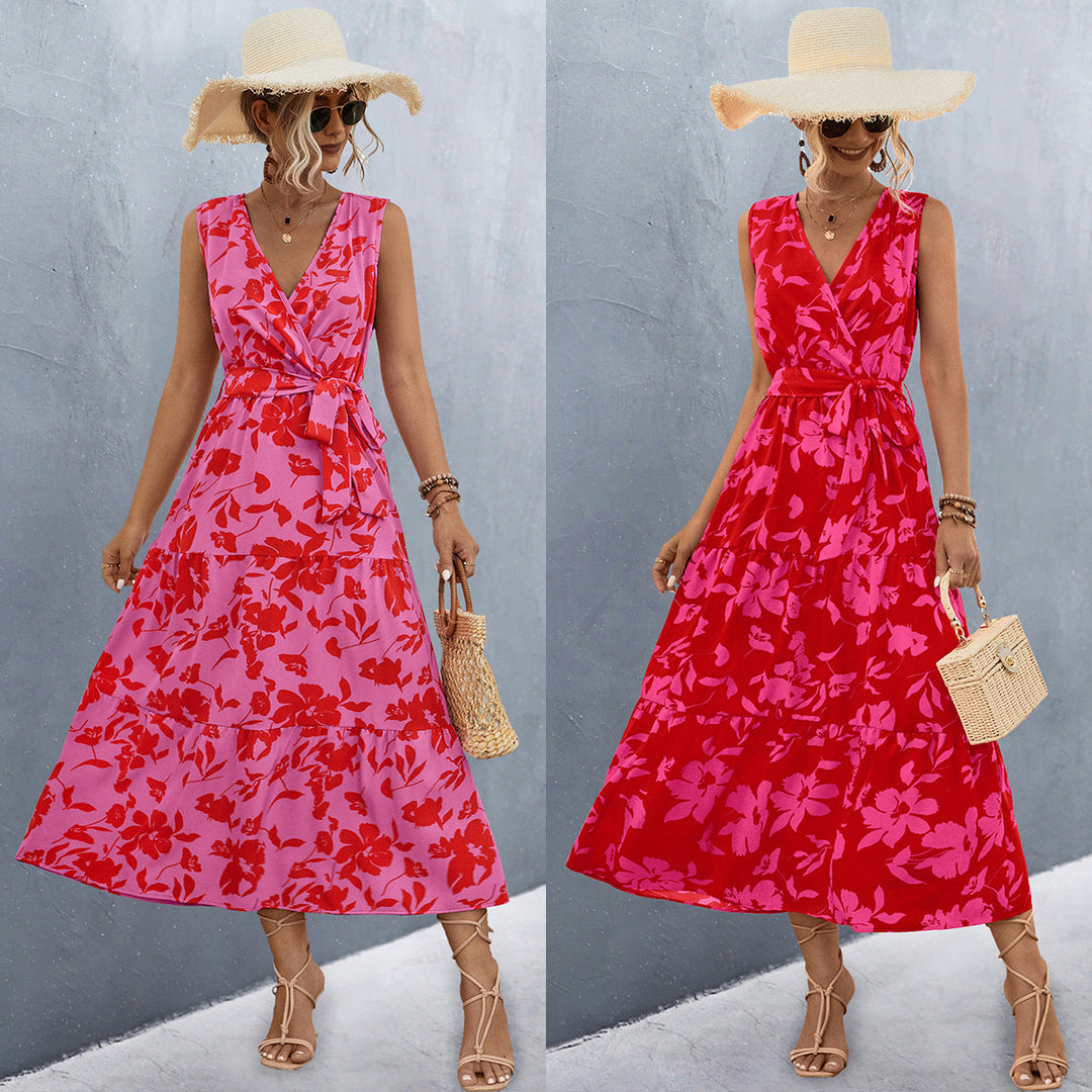 Damen Wickelkleid mit floralem Muster und eleganter Raffung