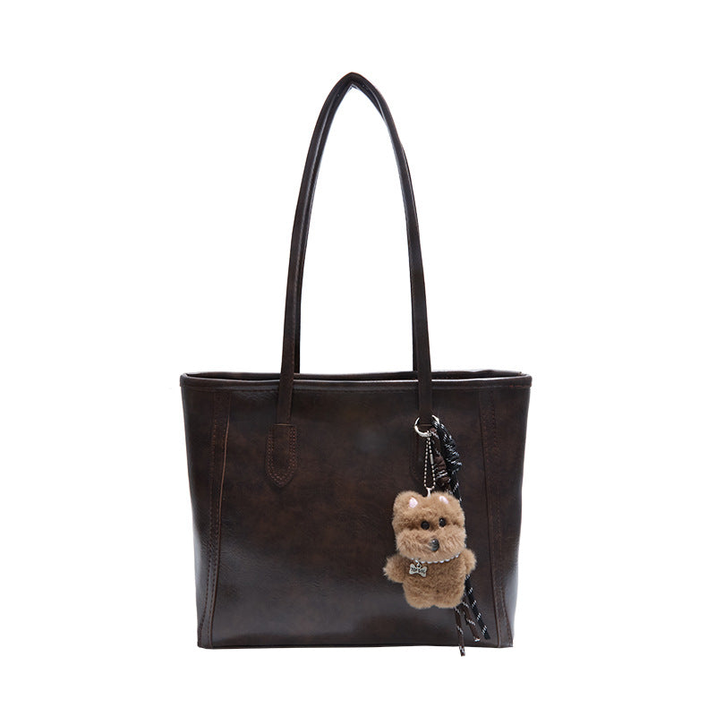 Damen elegante Shopper-Tasche mit verspieltem Anhänger Nord Taschen