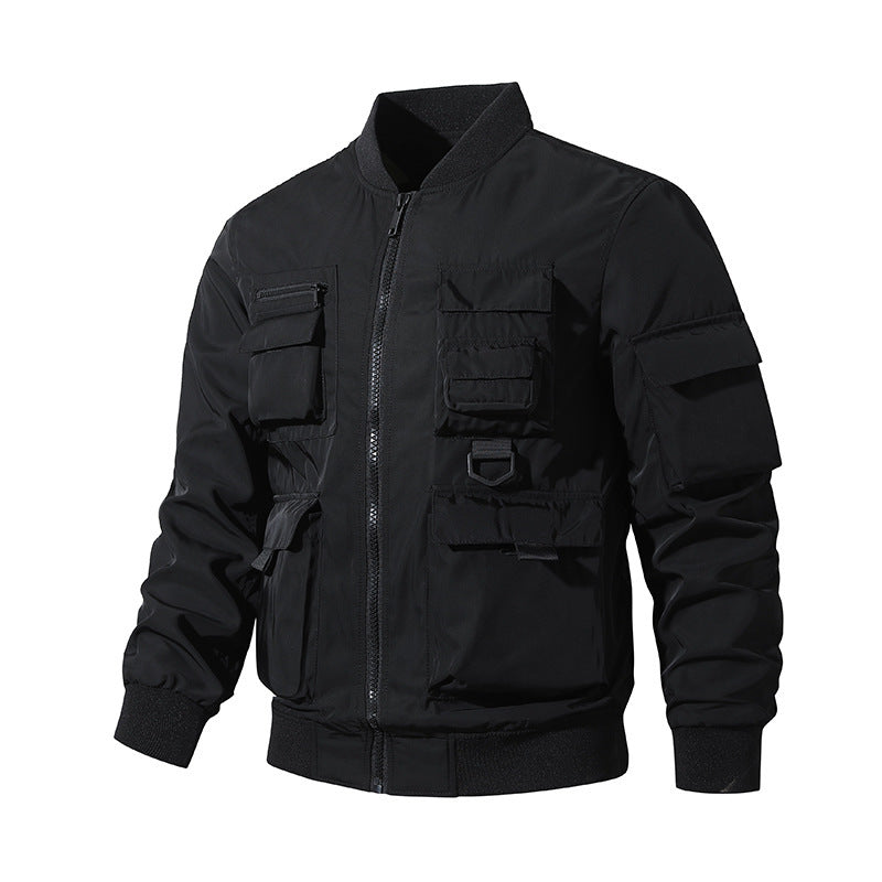 Herren Taktische Bomberjacke im Field‑Look mit modularen Außenfächern und elastischem Saum Nord Taschen
