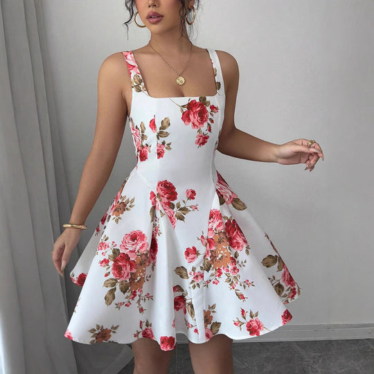 Damen Sommerliches Fit-and-Flare Kleid mit Blumenmuster Nord Taschen