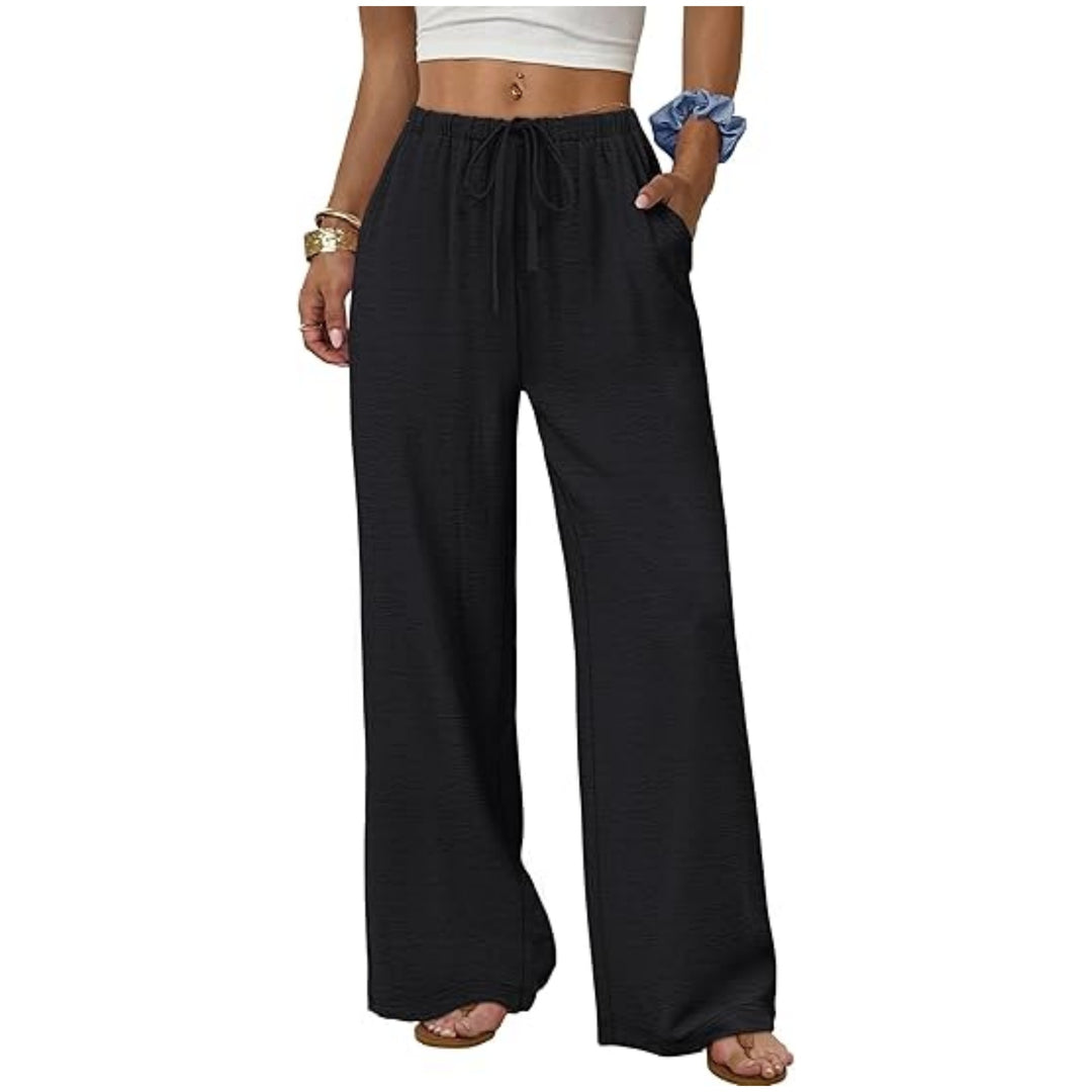 Damen Weite Loungewear-Hose mit Tunnelzug Nord Taschen