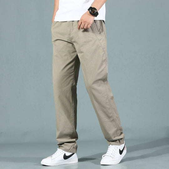 Herren Locker geschnittene Chinohose mit seitlicher Reißverschlusstasche und elastischem Beinabschluss Nord Taschen