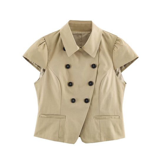 Damen Kurztaillierter Blouson mit hohem Funnelkragen und Tunnelzugtaillierung Nord Taschen