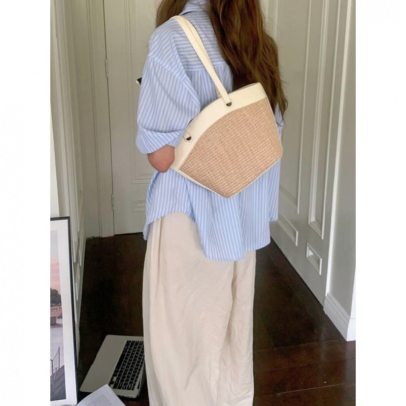 Damen Shopper-Tasche mit geflochtenem Struktur-Design und abnehmbarem Innenbeutel Nord Taschen