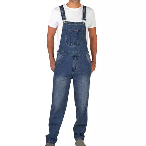 Herren Jeanslatzhose im urbanen Vintage-Stil mit praktischen Taschen