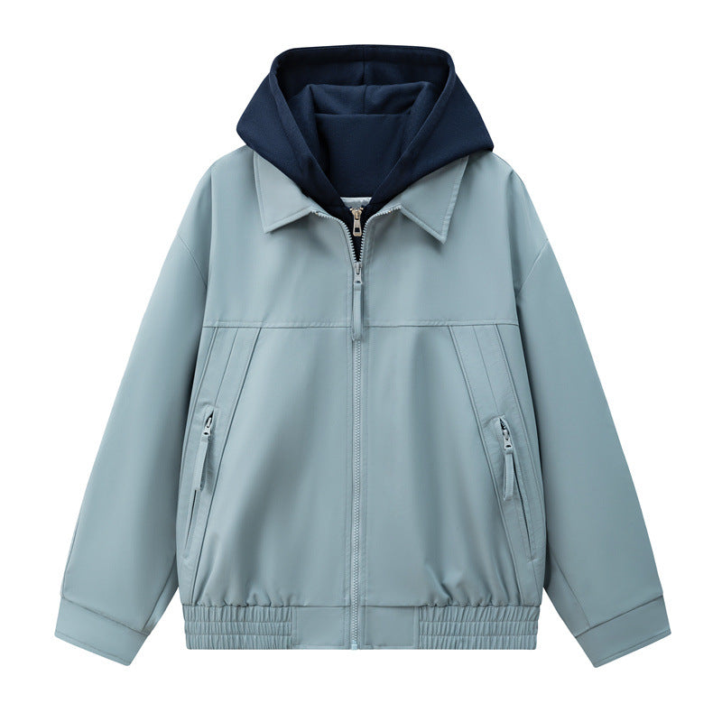 Herren Boxy-Übergangsjacke mit kontrastreicher Innenkapuze und elastischem Saum Nord Taschen