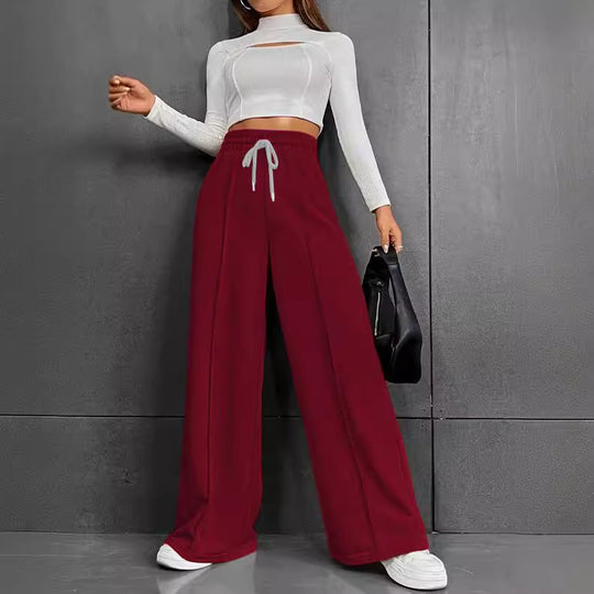 Damen Lässige weite Sweatpants mit verstellbarem Bund Nord Taschen