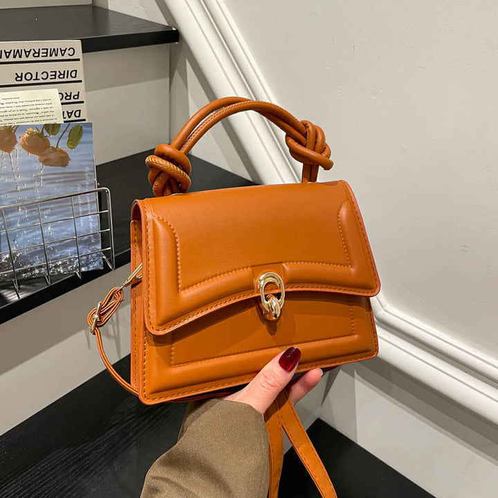 Damen elegante Umhängetasche mit geflochtenem Tragegriff und stilvollem Verschluss Nord Taschen