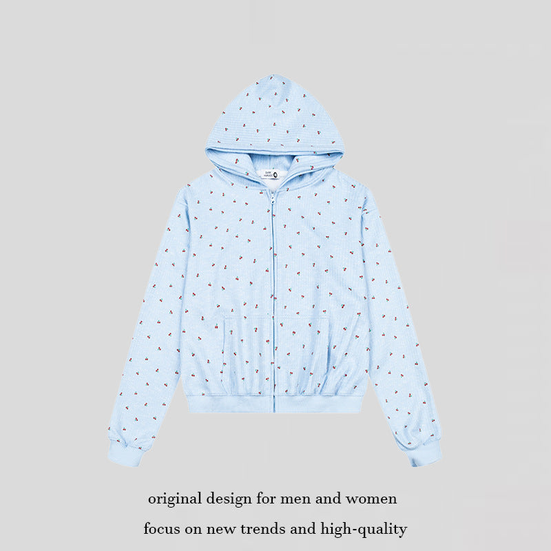 Damen Zweiteiliges Lounge-Set mit Kapuzen-Zipjacke und weiter Schlafhose Nord Taschen