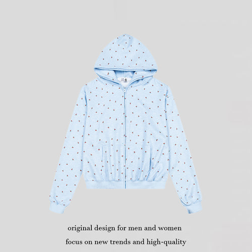 Damen Zweiteiliges Lounge-Set mit Kapuzen-Zipjacke und weiter Schlafhose Nord Taschen