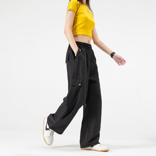 Damen Baggy-Cargo-Hose mit Tunnelzugbund, großen Klappentaschen und verstellbarem Saum Nord Taschen