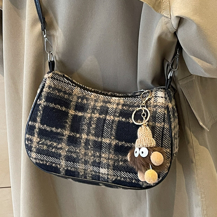 Damen Umhängetasche mit kariertem Design und weichem Obermaterial Nord Taschen