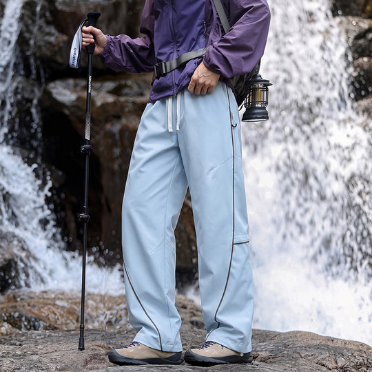 Unisex Wasserabweisende technische Cargo-Hose mit weitem Bein, Reißverschlusstaschen und Kordelzug Nord Taschen
