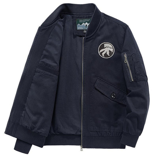 Herren Leichte Flight-Bomberjacke im Utility-Canvas mit Ärmeltasche und aufgesetzten Klappentaschen Nord Taschen