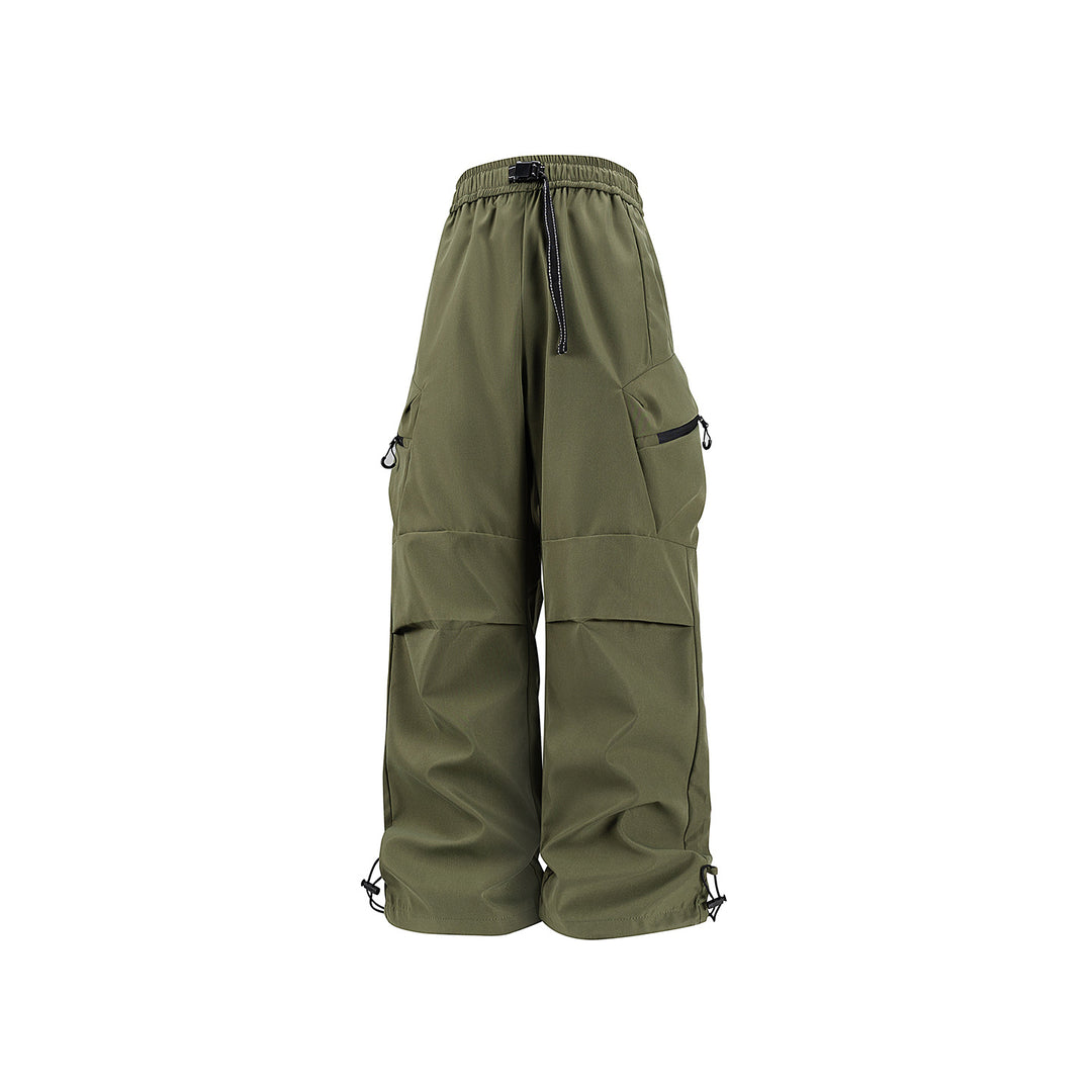 Damen Weite Utility-Cargo-Hose mit Tunnelzugbund, Reißverschluss-Taschen und verstellbaren Beinabschlüssen Nord Taschen