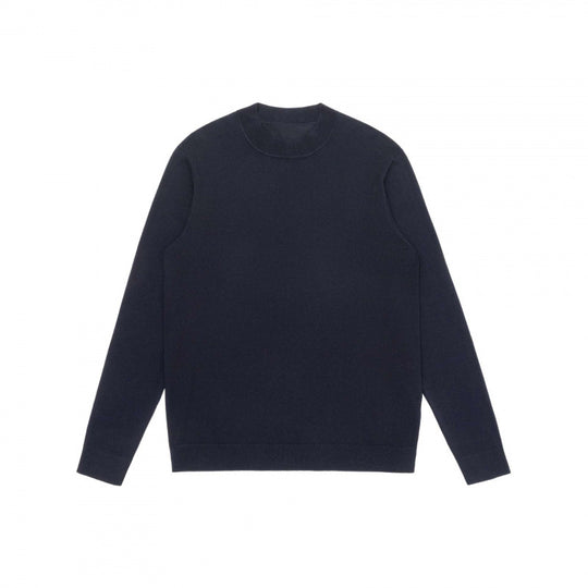 Herren Feiner Merino‑Mix Rundhals‑Pullover mit schmaler Silhouette und gerippten Abschlüssen Nord Taschen