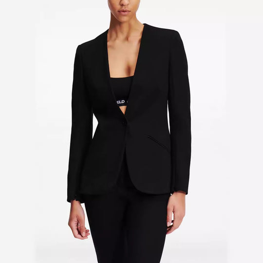 Damen Cape-Ärmel Tailoring-Blazer mit taillierter Silhouette und ausgestellter Hose mit Beinschlitz Nord Taschen